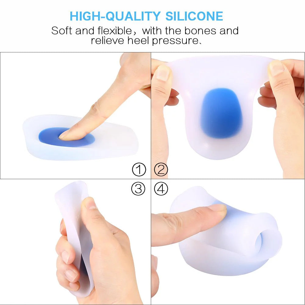 Silicone Gel Heel Cups Pads Foot Insoles
