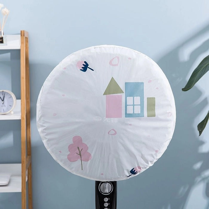 Printed Table Fan Cover (Random Colour), Printed Fan Dust Cover with Drawstring Washable Anti-dust Table, Electric Fan Guard Protector