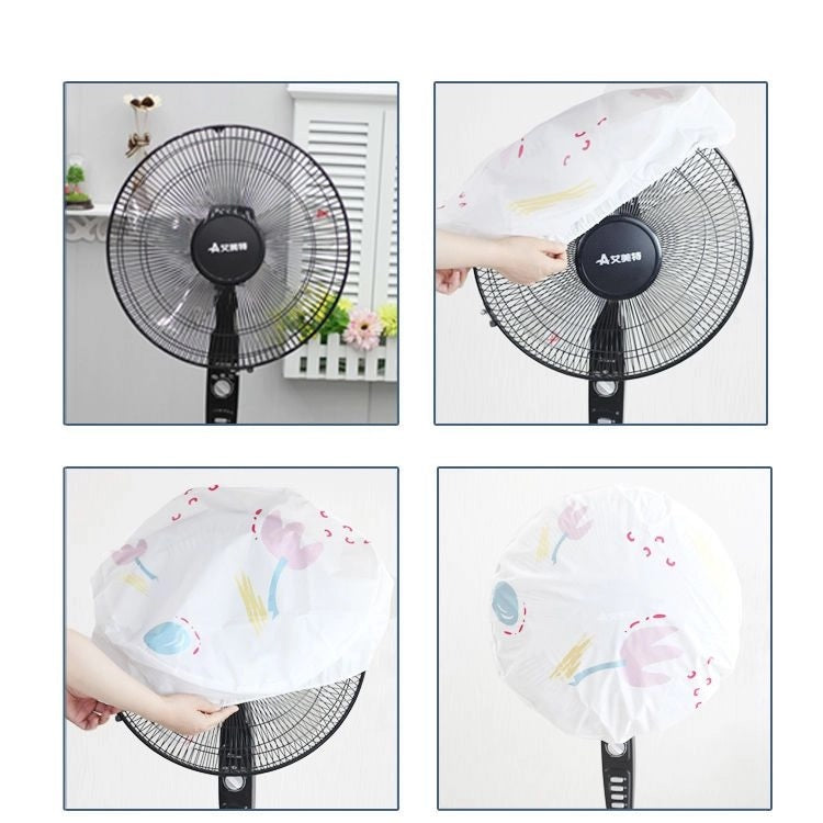 Printed Table Fan Cover (Random Colour), Printed Fan Dust Cover with Drawstring Washable Anti-dust Table, Electric Fan Guard Protector