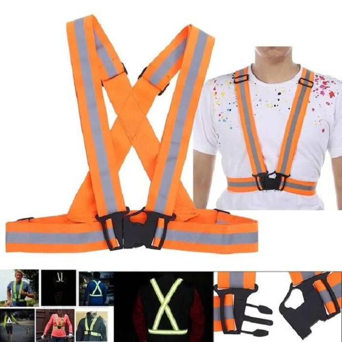 Reflective Vest Adjustable Safety Belt, High Visibility Protective Safety Reflective Vest Belt Jacket (Random Colour)
