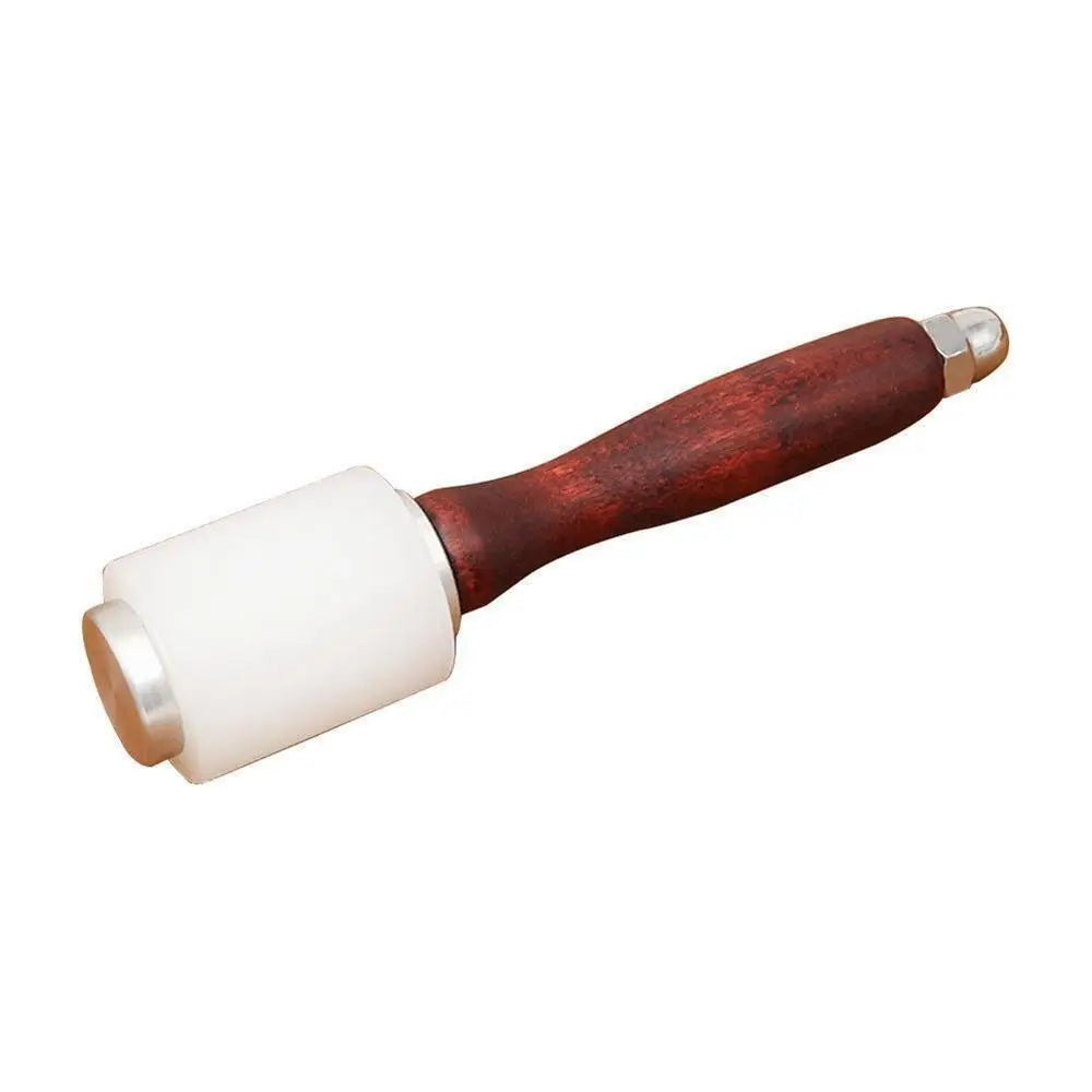 Nylon Hammer Mallet Wood Handle Leathercraft Punch ToolCowhide Punch Cutting Sewing Leather Carving Craft Hammer Tool