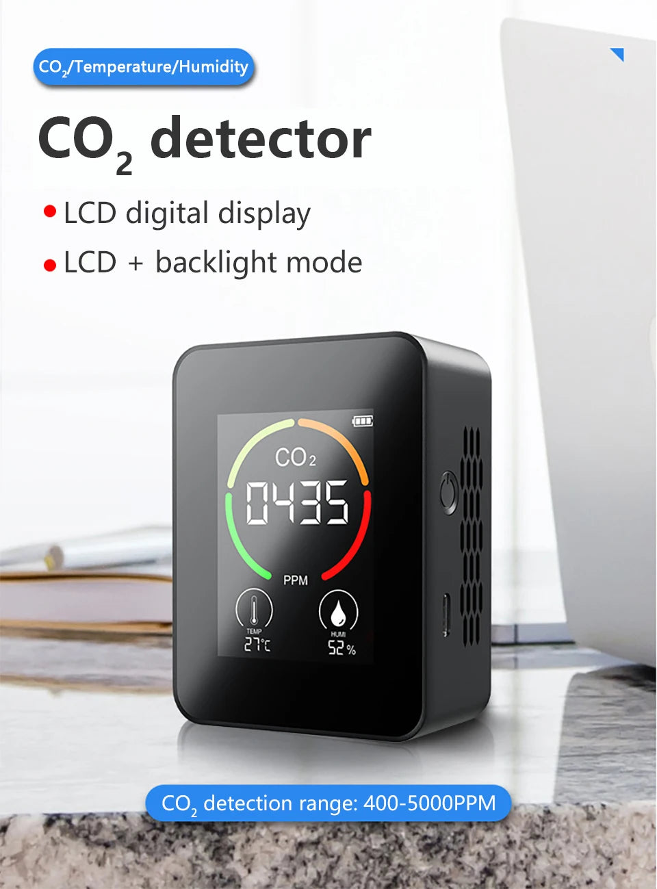 Air Monitor CO2 Carbon Dioxide Detector 3 in 1 Greenhouse Warehouse  Quality Temperature Humidity  Fast Measurement