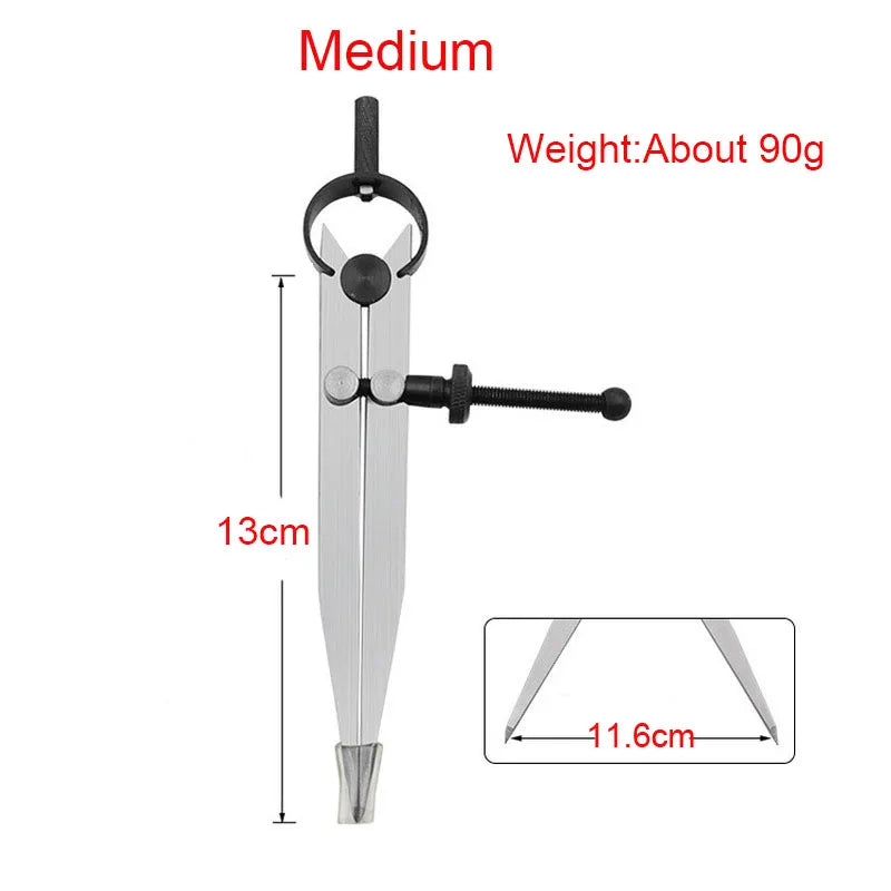 1PC Carbon Steel Scriber Divider Wheel Adjustable Wing Divider Edge Creaser Leather Stitch Hole Measure Compass Rotary Scribing