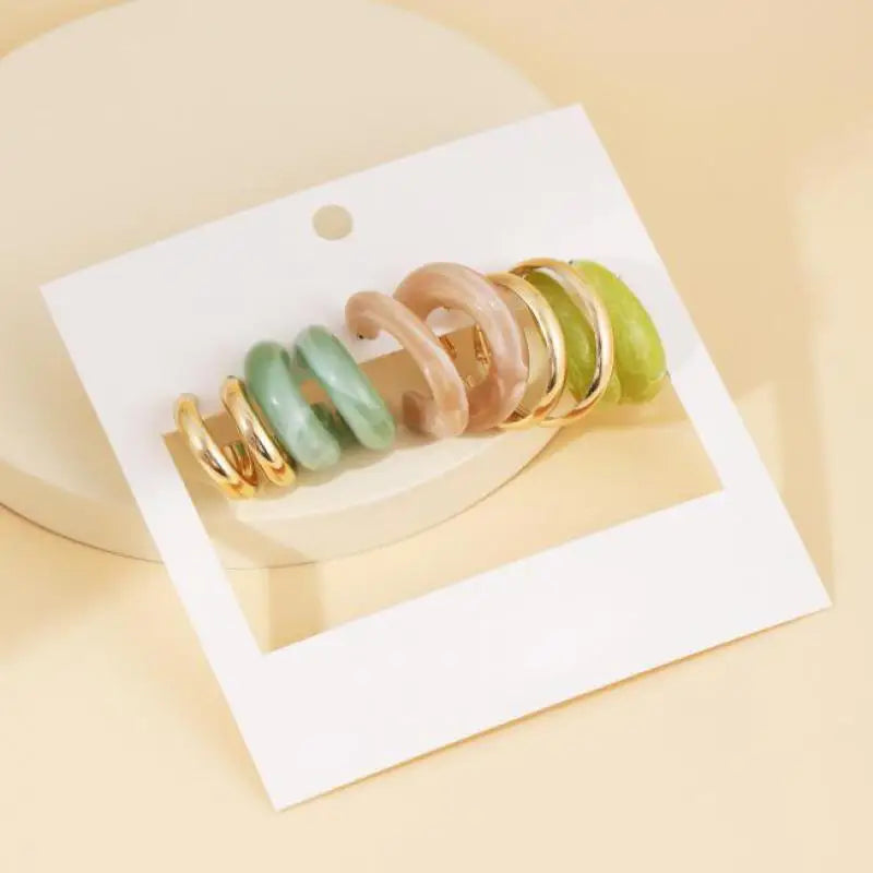 Korean Version Girl Suit Earrings Creative Simple Acetate Acrylic Earrings Retro Temperament Color All-match Earrings Pendiente