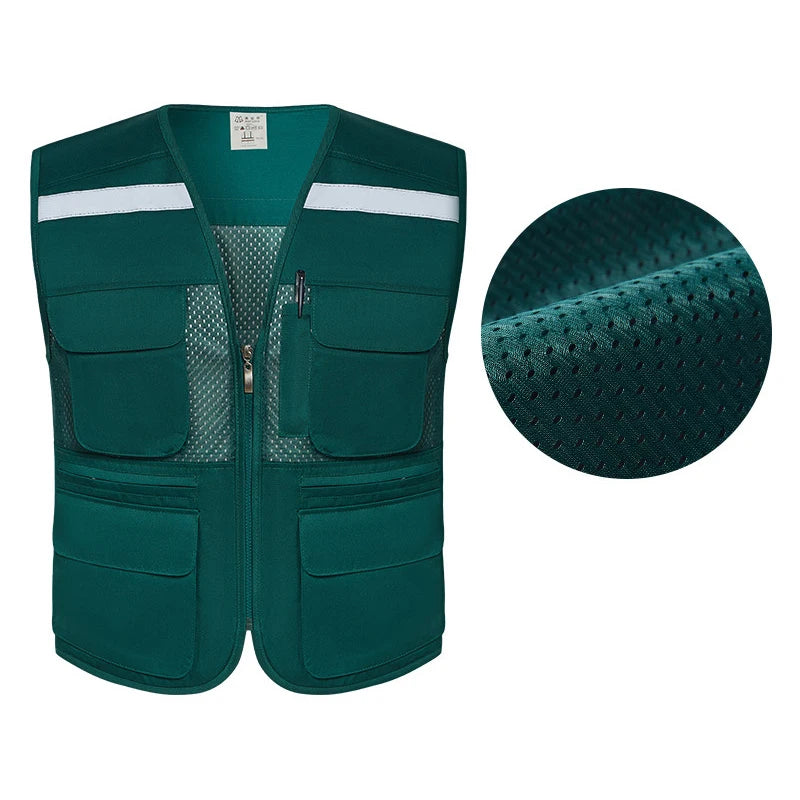 Mens Fishing Vests Outdoor Multi-pockets Sleeveless Jackets Male Summer Breathable Mens Vest Photography Tool Waistcoat