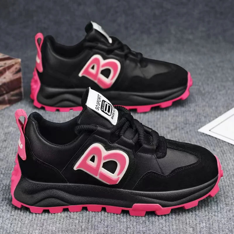 Designer Chunky Sneaker Men Cover Bottom Board Shoe Fashion Leather Breathable Increased Internal Platform Casual Running Shoes