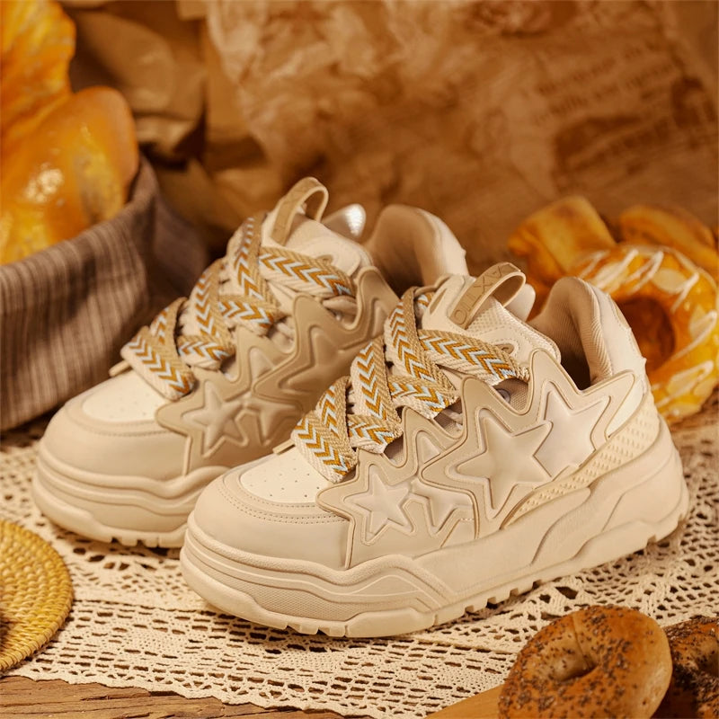 Men Women Shoes Stars Classic Punk Platform Sneakers Skateboard Shoes Couples Fashion Retro Students Outdoor Sports Casual Shoe