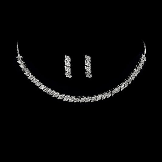 Choker Jewelry Sets HADIYANA Classical Simple Women Wedding Bride Necklace Earrings And Bracelet Set CN415 Jewelry Gift