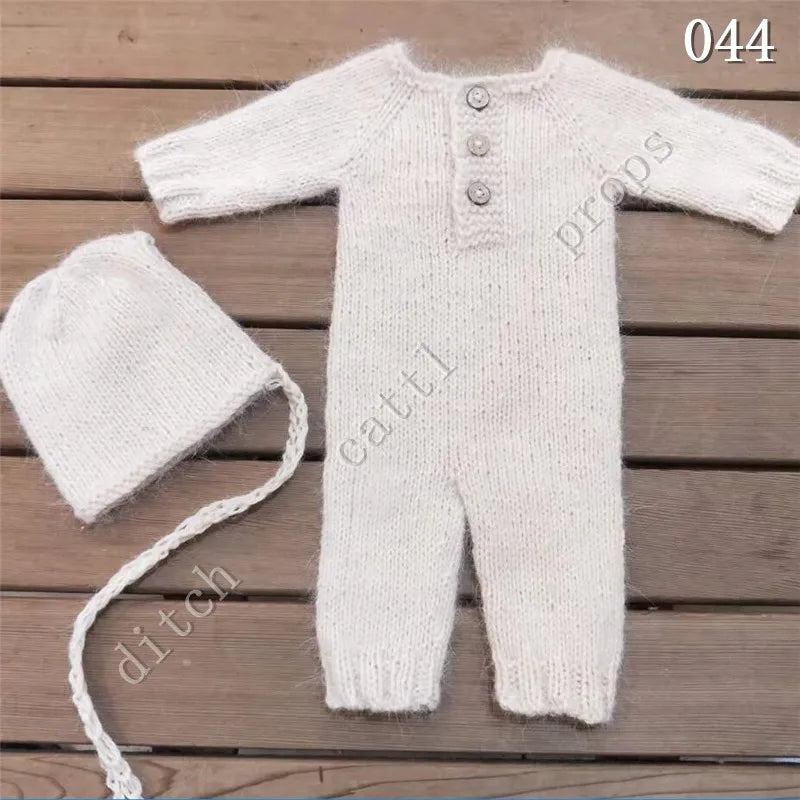 Newborn Photography Props Mink Wool  Plush Yarn Pants +Bear Clothing Accessories