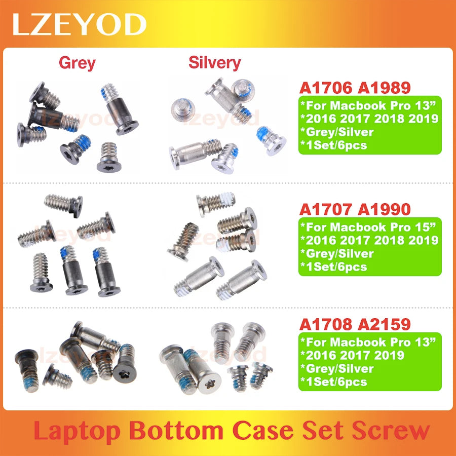 NEW Bottom Screws For Apple MacBook Pro A1706 A1989 A1707 A1990 A1708 A2159 Bottom Case Cover Notebook Retina Screws Set 6PCS