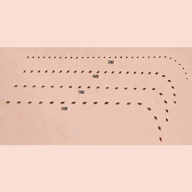 Baver Steel Leather Craft Diamond Chisel Stitching Hole Punch Tools 3mm 4mm 5mm 6mm 1 2 4 6 Prong 4pcs/set