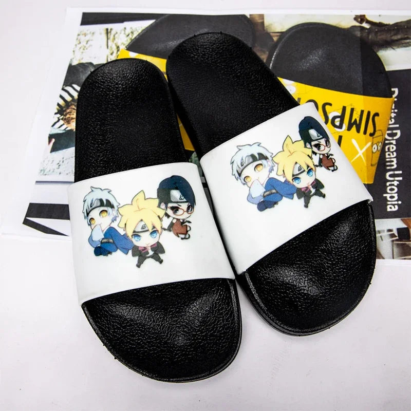 Naruto anime cartoon household slippers Sasuke Naruto Itachi Kakashi men women outdoor secondary yuan anime cartoon slippers