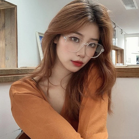 Lunettes rondes Anti-lumière bleue pour hommes et femmes, monture transparente pour ordinateur, verres optiques, nouvelle collection 2021