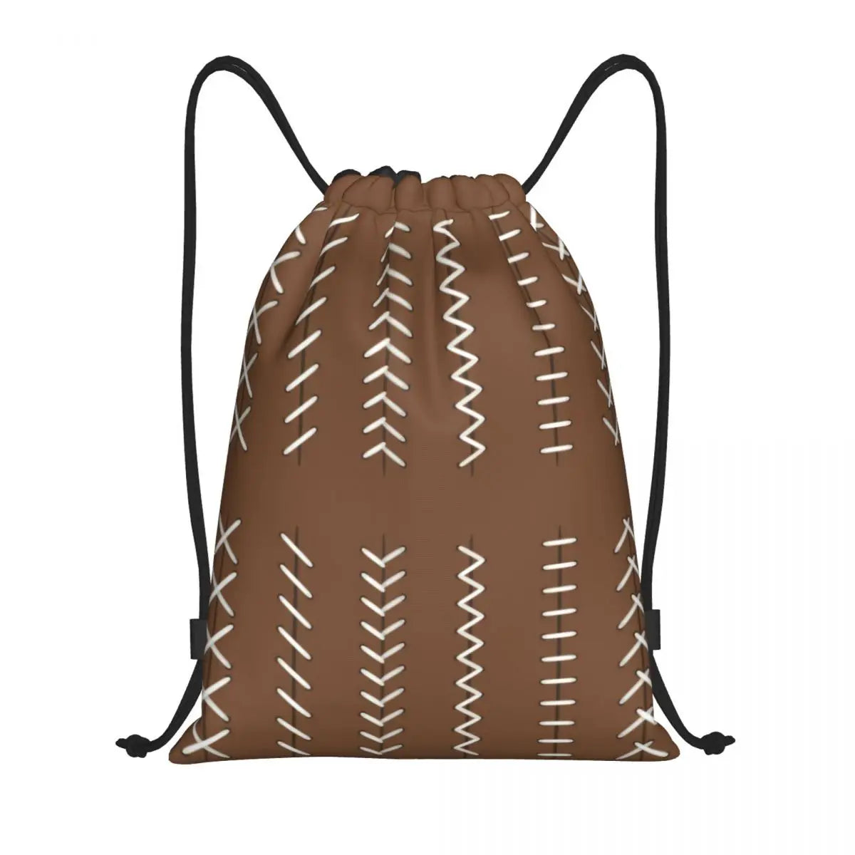 Rugby Stitching Football Drawstring Backpack Women Men Sport Gym Sackpack Portable Shopping Bag Sack