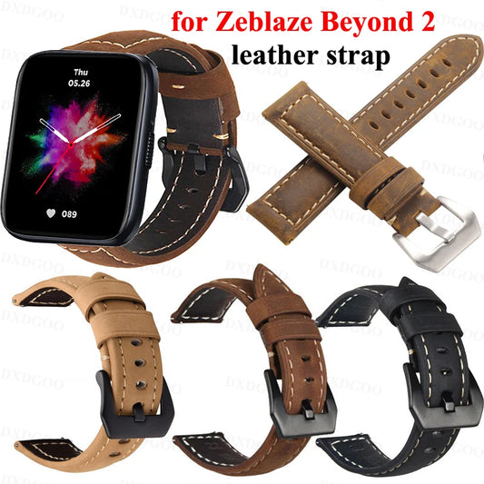 20mm 22mm Quick Release Leather Straps for Zeblaze Beyond 2 Quality Genuine Retro Genuine Leather Watchband Accessories