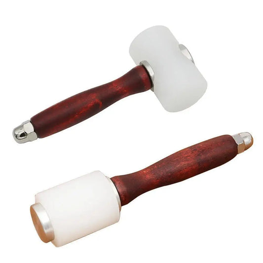 Nylon Hammer Mallet Wood Handle Leathercraft Punch ToolCowhide Punch Cutting Sewing Leather Carving Craft Hammer Tool