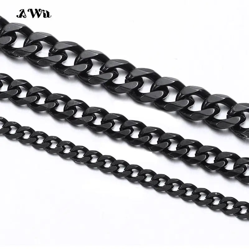 Colar de corrente de aço inoxidável para homens mulheres curb cubana link corrente cor ouro prata punk gargantilha moda masculina jóias presente