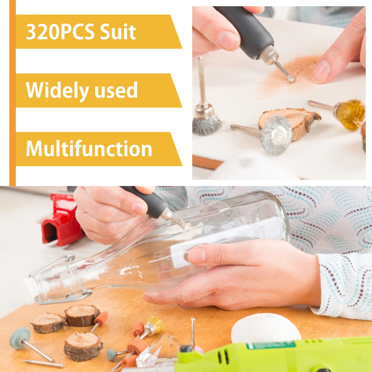 302Pcs Abrasive Rotary Tool Accessories Set Electric Mini Drill Bit Kit Sanding Polishing Cutting Engraving Heads For Dremel