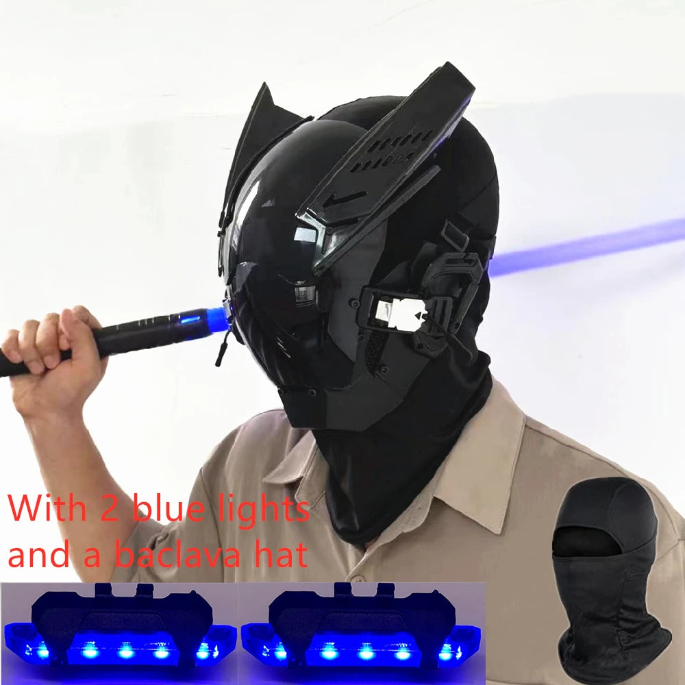 Punk Mask Helmet Cosplay for Motorcycle Men and Women, Halloween Party Mask Techwear, Full-Face Mask Costume Accessory