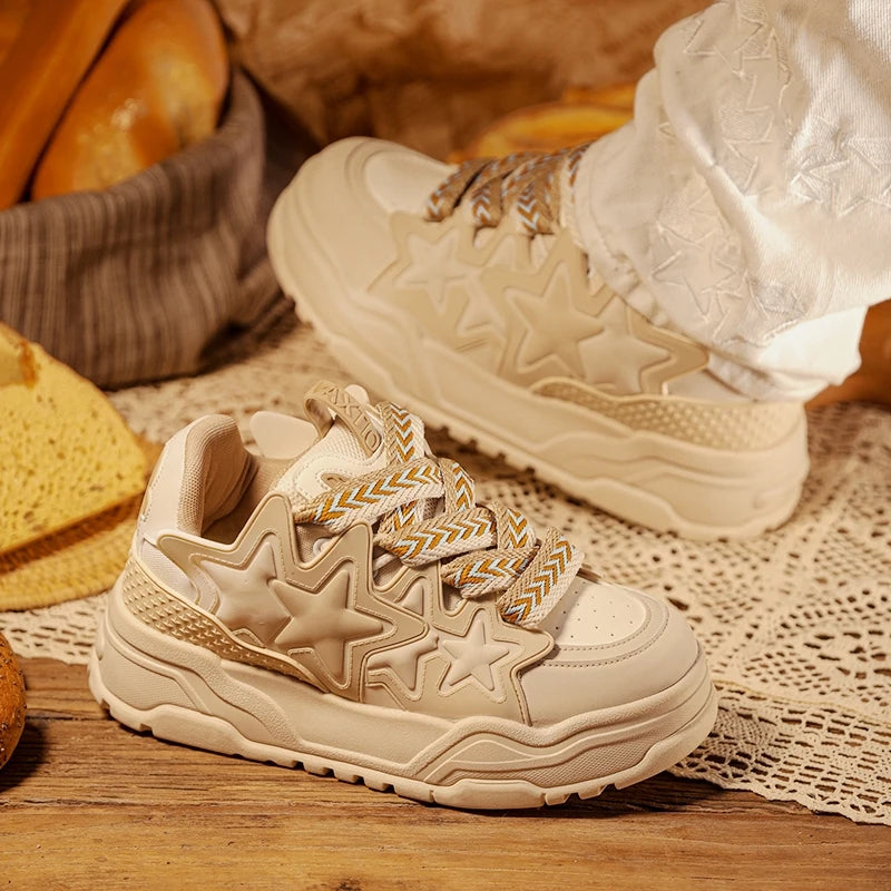 Men Women Shoes Stars Classic Punk Platform Sneakers Skateboard Shoes Couples Fashion Retro Students Outdoor Sports Casual Shoe