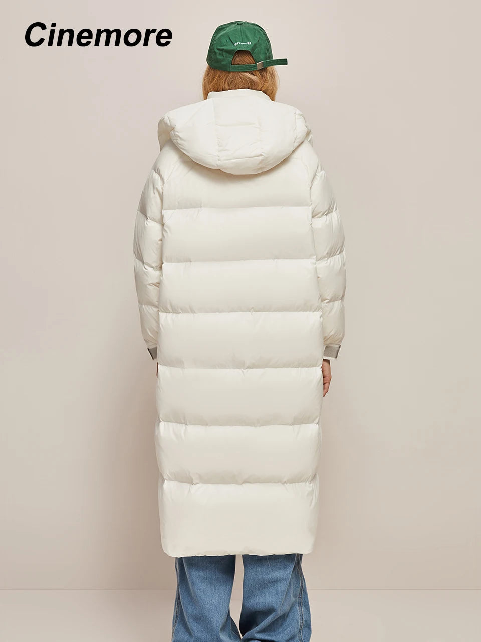 Cinemore down jacket woman winter 2022 long cold warm standing collar hooded casual Parkas Women's white duck down jacket Y22510