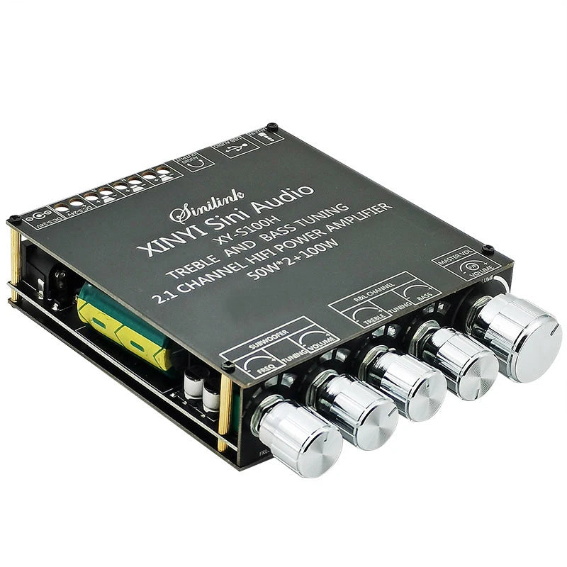 TPA3116D2 Digital Power Amplifier Board 2.1 Channel, U Disk Hi-Fi Audio Bluetooth 5.0 2*50W+100W Super Bass Audio Module