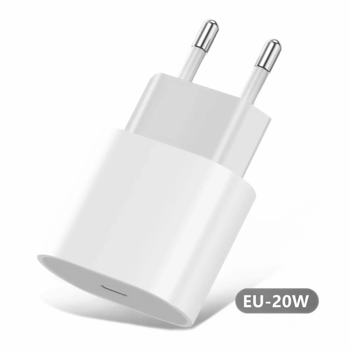 Le chargeur de charge rapide PD20W, interface type-c, adaptateur de vitesse euro-américain convient à la tête de charge Apple 12 13.