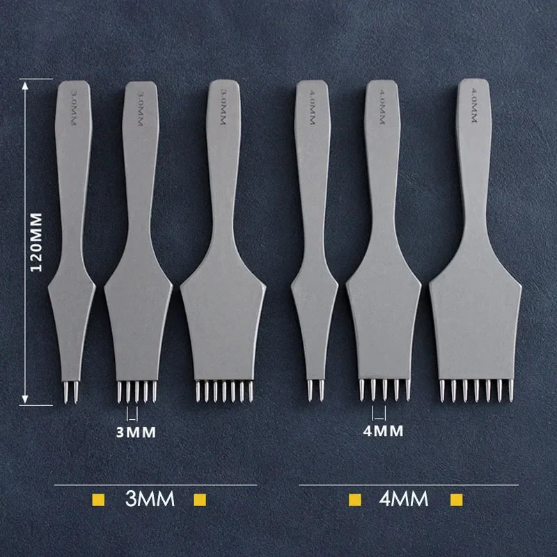 Baver Leather Craft Matte Round Hole Pricking Iron Stitching Hollow Punch Chisel Tools