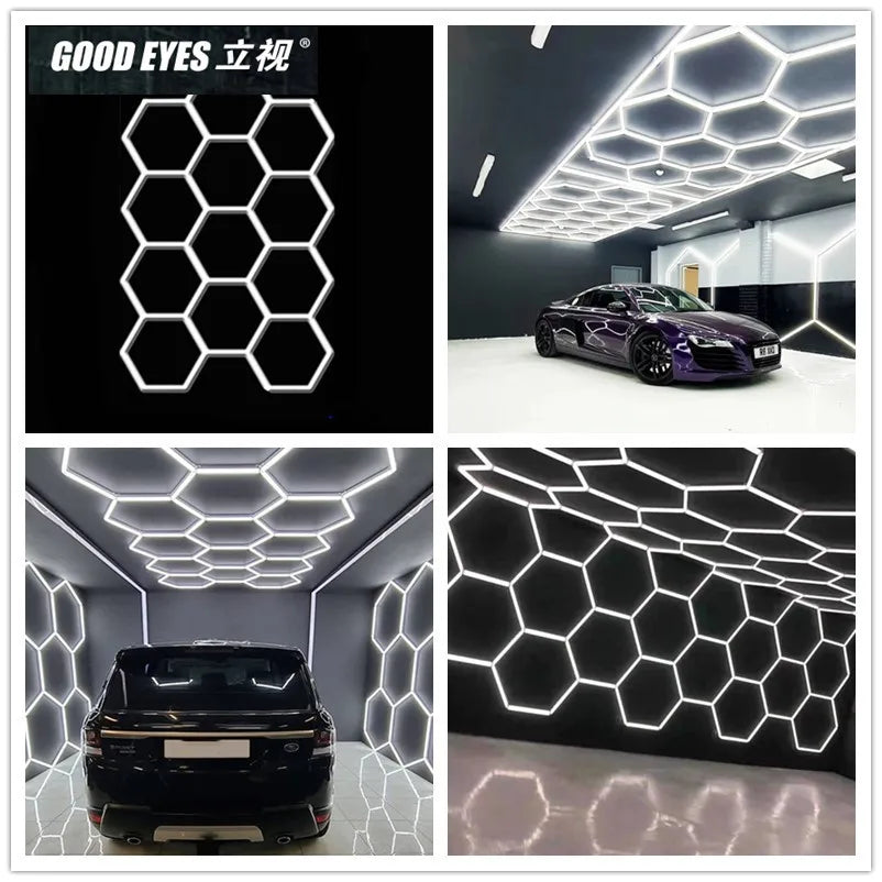 3 Years Warranty Honeycomb Led Light Garage Light Hexagon Led lamp Led Tube Ceiling Lighting For Auto Car Body Repair Workshop