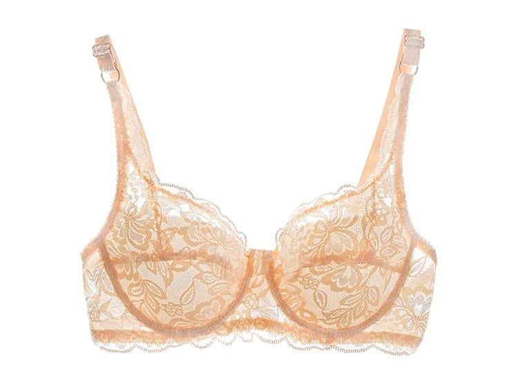 Sutiã sexy de renda para mulheres, roupa interior transparente, sutiãs push up, lingerie bh, íntimas, moda