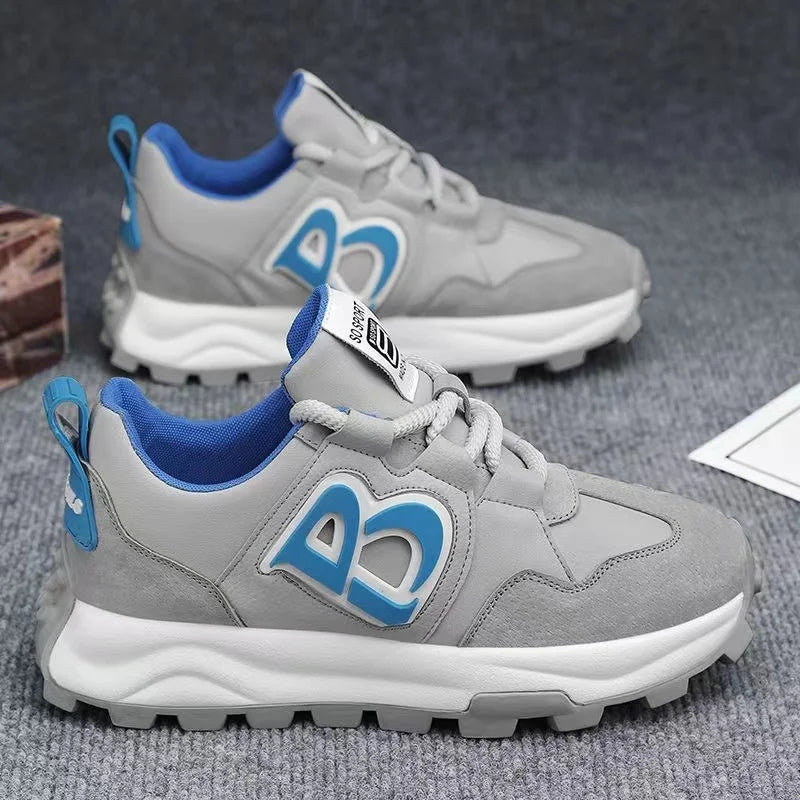 Designer Chunky Sneaker Men Cover Bottom Board Shoe Fashion Leather Breathable Increased Internal Platform Casual Running Shoes