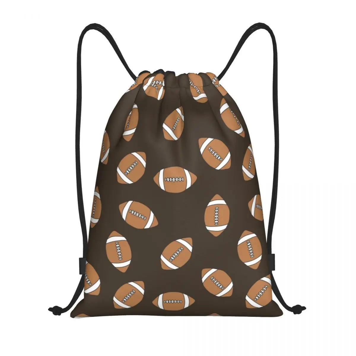 Rugby Stitching Football Drawstring Backpack Women Men Sport Gym Sackpack Portable Shopping Bag Sack