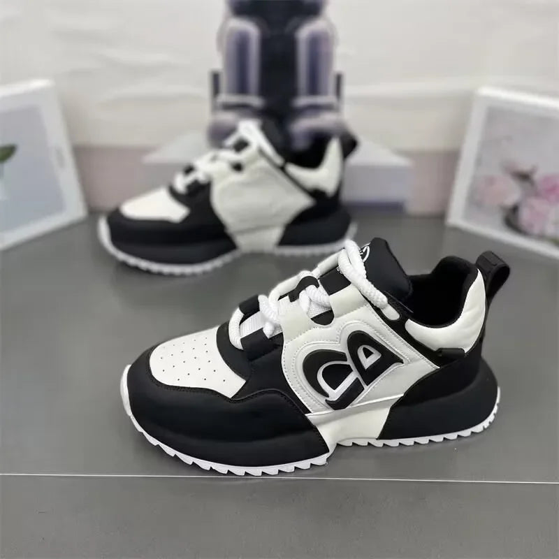 Designer Chunky Sneaker Men Cover Bottom Board Shoe Fashion Leather Breathable Increased Internal Platform Casual Running Shoes