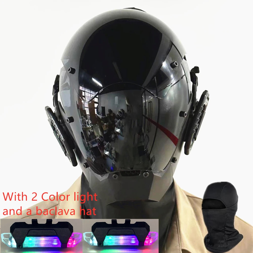 Punk Mask Helmet Cosplay for Motorcycle Men and Women, Halloween Party Mask Techwear, Full-Face Mask Costume Accessory