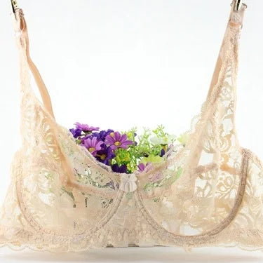 Sutiã sexy de renda para mulheres, roupa interior transparente, sutiãs push up, lingerie bh, íntimas, moda