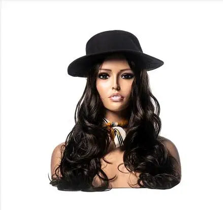 Female Realistic Head Mannequin with Shoulder, No Wig Display Model, Dark Brown and Beige Colors,for Hat Glasses, E185, 20Style