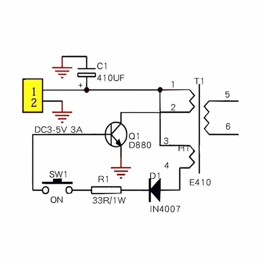 DC3-5V DIY Kit High Voltage Generator Arc Igniter Lighter Kit for DIY Electronic Production Suite