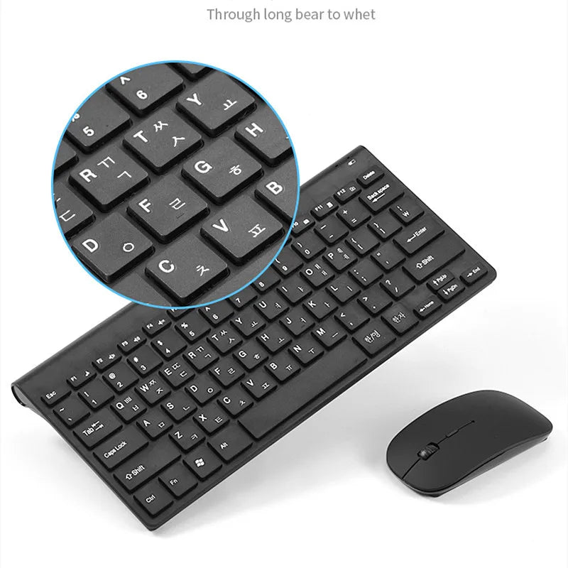 2.4G Wireless Keyboard Mouse Kits Russian French Arabic Korean Multi-media Combo For Windows 7 10 Android Ipad Laptop PC TV Box