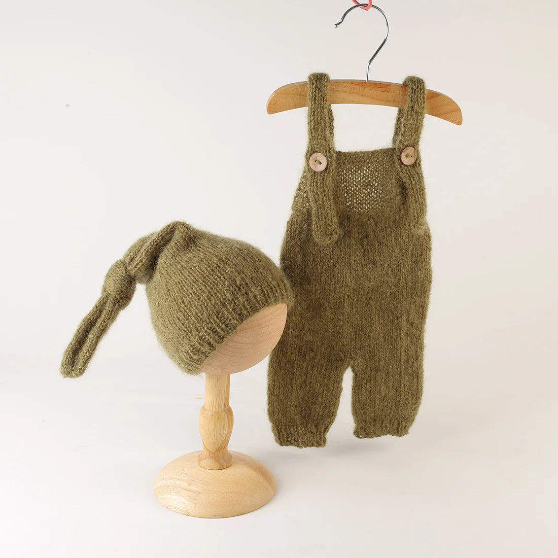 Knitted Newborn Dinosaur Romper Outfit Photography Props Crochet Baby Cartoon Animal Clothes Hat Sets Photography Accessories