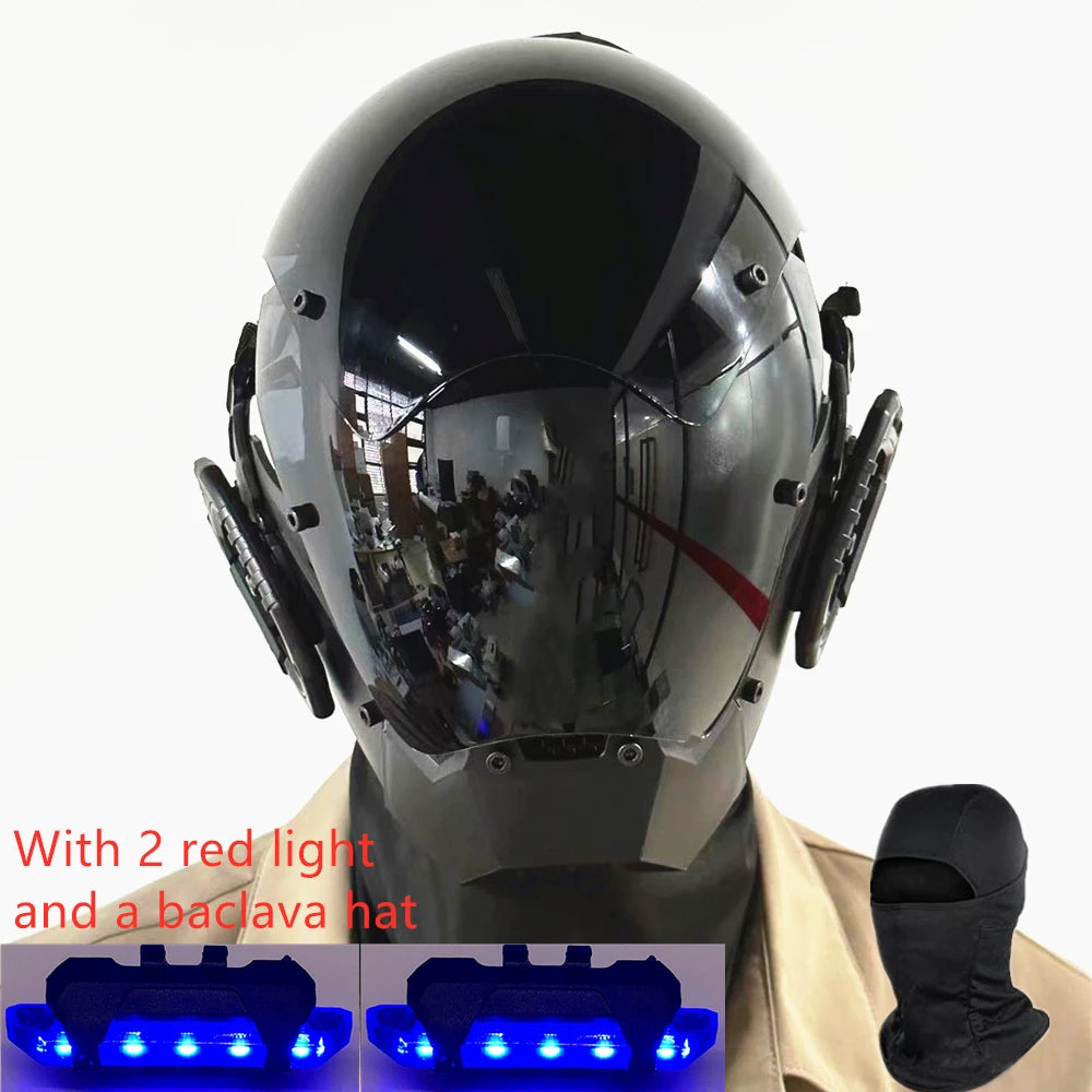 Punk Mask Helmet Cosplay for Motorcycle Men and Women, Halloween Party Mask Techwear, Full-Face Mask Costume Accessory
