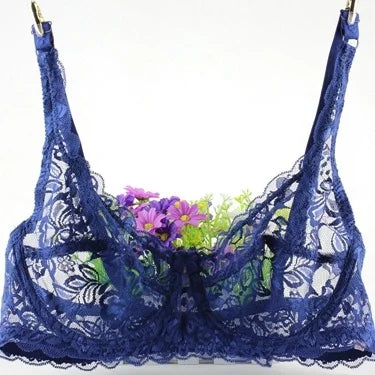 Sutiã sexy de renda para mulheres, roupa interior transparente, sutiãs push up, lingerie bh, íntimas, moda