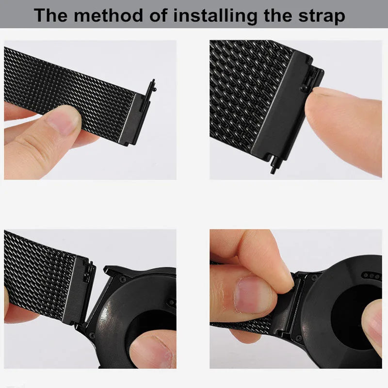 Magnetic Clasp Watchband For Garmin Vivomove Sport Venu 2 Plus Stainless Steel Strap For Vivo WATCH 2 Xiaomi S1 TicWatch GTK GTA