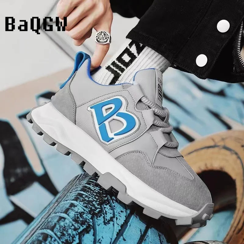 Designer Chunky Sneaker Men Cover Bottom Board Shoe Fashion Leather Breathable Increased Internal Platform Casual Running Shoes