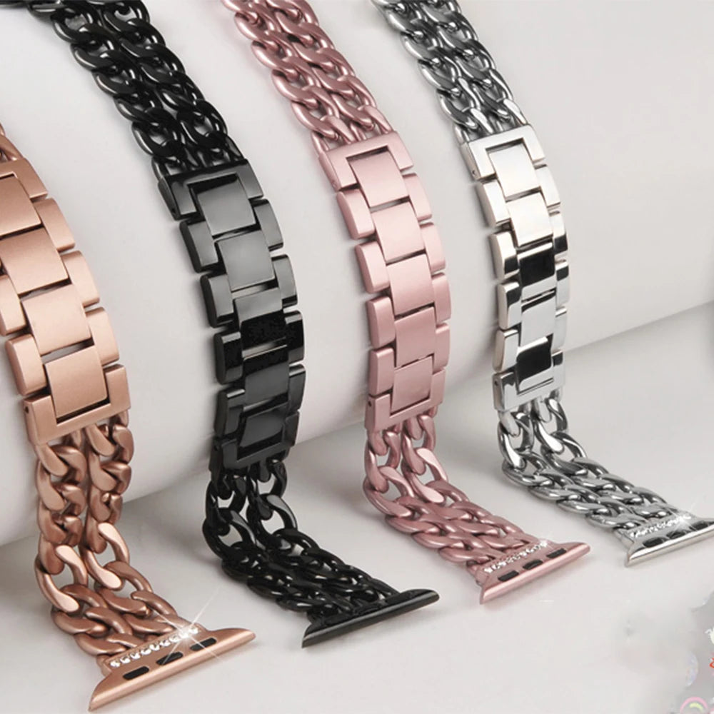 Stainless Strap for Apple Watch Ultra 87654SE Band Metal Bracelet Wristband for iWatch Series 49mm 45mm 41mm 44mm 40mm 38mm 42mm