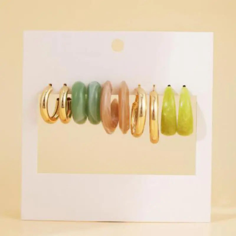 Korean Version Girl Suit Earrings Creative Simple Acetate Acrylic Earrings Retro Temperament Color All-match Earrings Pendiente