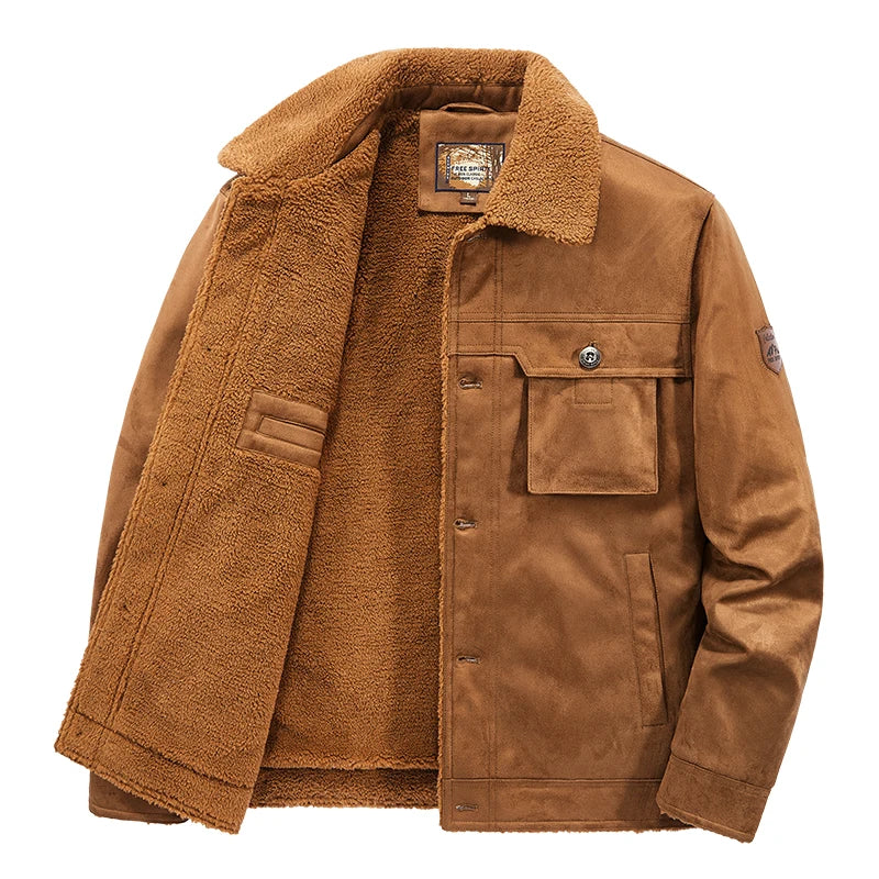 New Winter Men Windproof Warm Thick Fleece Jacket Men Fashion Casual Brand Coat Men Military Fur Collar High Quality Jacket Male