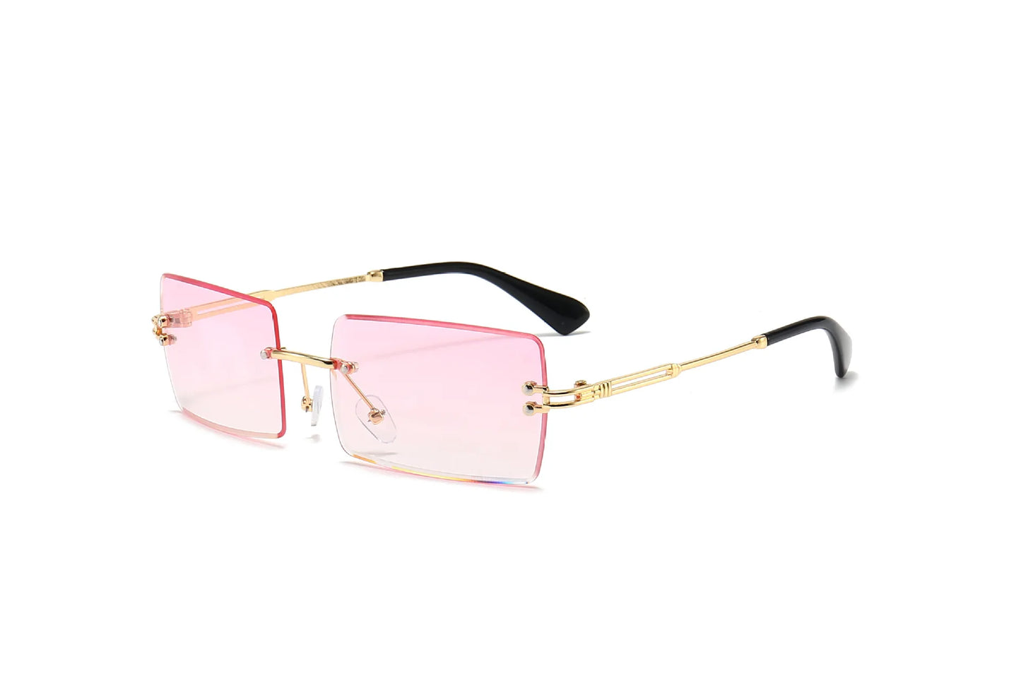 2023วินเทจแฟชั่นแว่นตากันแดด Rimless Frameless สี่เหลี่ยมผืนผ้า Shades Gradient UV400สแควร์ดวงอาทิตย์แว่นตาสำหรับผู้หญิงแว่นตากันแดด