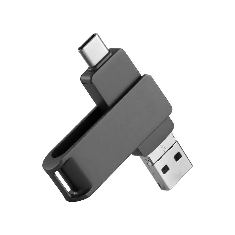 Métal 360 Degrés Rotation Lecteur Flash Logo Personnalisé Haute Vitesse USB3.1 /iPhone/Android/Type-c 4 Interface D'ordinateur de Téléphone Portable
