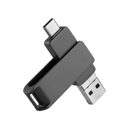 Métal 360 Degrés Rotation Lecteur Flash Logo Personnalisé Haute Vitesse USB3.1 /iPhone/Android/Type-c 4 Interface D'ordinateur de Téléphone Portable