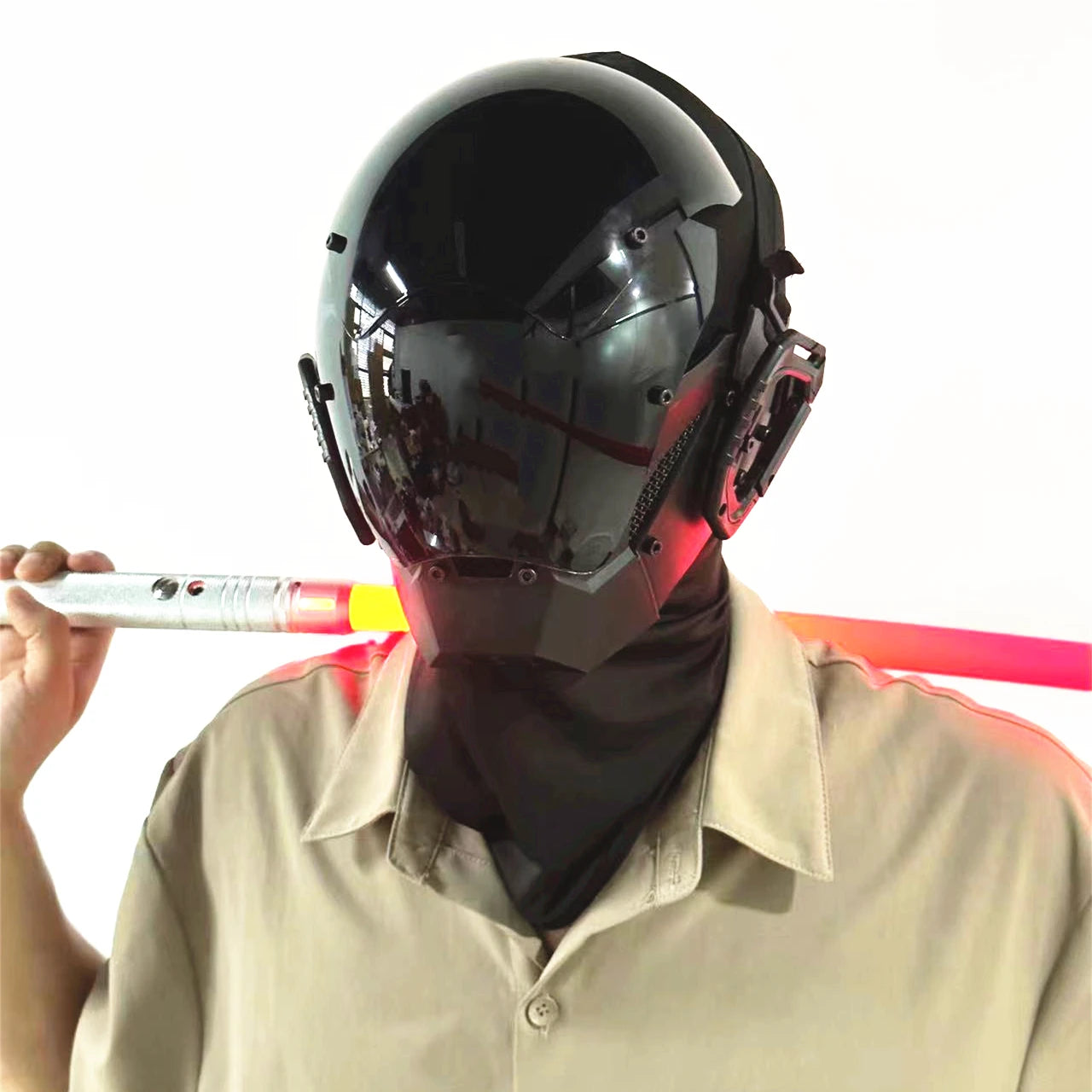 Punk Mask Helmet Cosplay for Motorcycle Men and Women, Halloween Party Mask Techwear, Full-Face Mask Costume Accessory